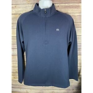 Travis Mathew Men’s Medium Blue Long‑Sleeve Half‑Zip Pullover – Golf – Callaway